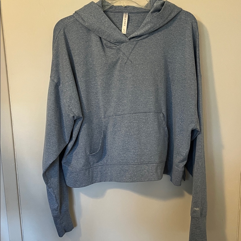 Fabletics Cloud Jersey Cropped Hoodie HeatherBlue XL